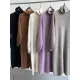 Urban Loose Puff Sleeves Solid Color High-Neck Sweater Dresses