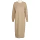 Urban Long Sleeves Loose Split-Side Solid Color Round-Neck Sweater Dresses