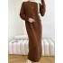 Urban Loose Long Sleeves Solid Color Round-Neck Sweater Dresses