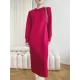 Urban Loose Long Sleeves Solid Color Round-Neck Sweater Dresses