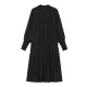 A-Line Long Sleeves Asymmetric Solid Color Split-Joint High-Neck Midi Dresses Sweater Dresses