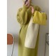 Solid Color Long Sleeves Loose High Neck Sweater Dresses Midi Dresses