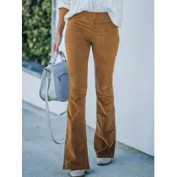 Casual Wrap Solid Color Pants