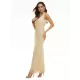 Evening Sleeveless Wrap Mesh Backless Embroidered V-Neck Maxi Dress