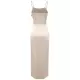 Vacation Sleeveless Wrap Solid Color U-Neck Maxi Dress