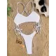 Back Cross Bandage Belly-Hollow Solid Color Wrap One-Piece Swimwear