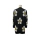 Contrast Color Knitted Flower Loose Wrap Cardigan Tops