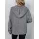 Buttoned Hooded Solid Color Wrap Cardigan