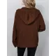 Buttoned Hooded Solid Color Wrap Cardigan