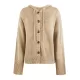 Buttoned Hooded Solid Color Wrap Cardigan