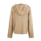 Buttoned Hooded Solid Color Wrap Cardigan