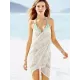 Halterneck Crocheted Mini Cover-Up Beach Wrap Dress