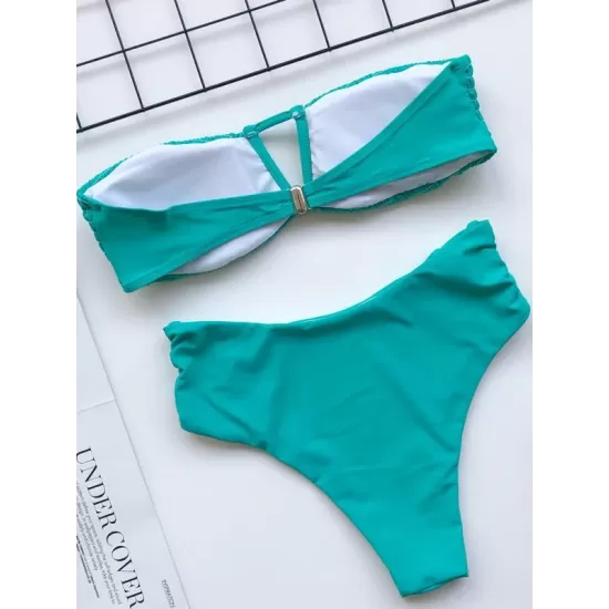 Breast Wrap Hollow Tai Lam Split Type Bikini Swimsuit