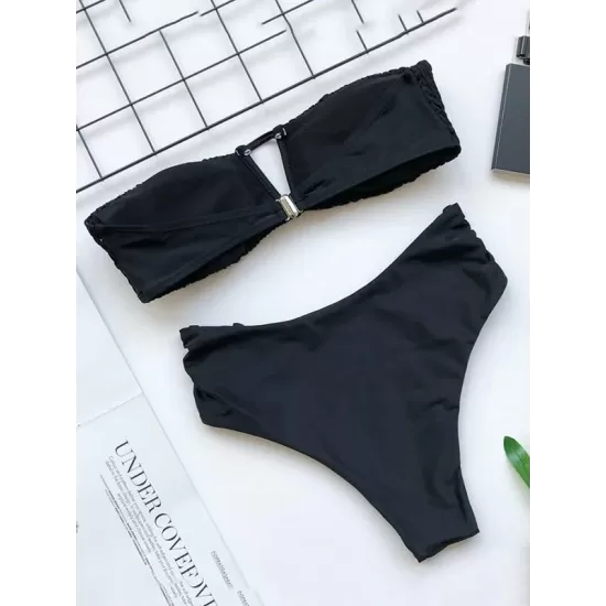 Breast Wrap Hollow Tai Lam Split Type Bikini Swimsuit