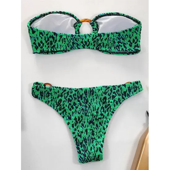 Sexy Breast Wrap Buckle Bikini Swimsuit