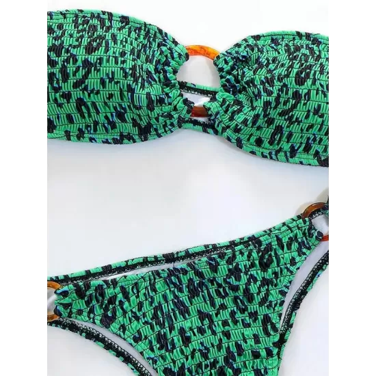 Sexy Breast Wrap Buckle Bikini Swimsuit