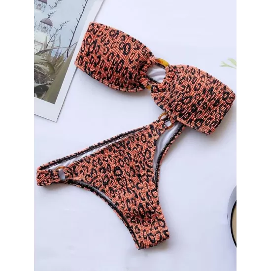 Sexy Breast Wrap Buckle Bikini Swimsuit