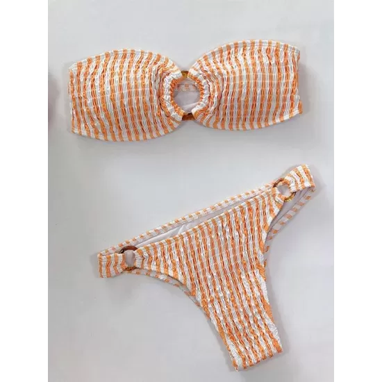 Sexy Breast Wrap Buckle Bikini Swimsuit