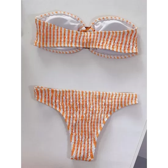 Sexy Breast Wrap Buckle Bikini Swimsuit