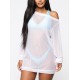 See-Through Simple Long Sleeve Cover-Ups Tops