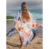 Half Sleeve Loose Floral Cardigan Vacation Beach Cover-Up Swimwear