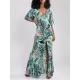 Floral-Print Half Sleeve Knotted Maxi Dress