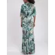 Floral-Print Half Sleeve Knotted Maxi Dress