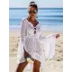 Flared Sleeves Crochet Swimwear Cover-Ups