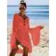 Flared Sleeves Crochet Swimwear Cover-Ups