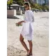 Flared Sleeves Crochet Swimwear Cover-Ups