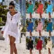 Flared Sleeves Crochet Swimwear Cover-Ups