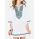 Embroidered Half Sleeves Cover-Ups Tops