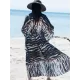 Long Sleeves Floral Printed Chiffon Cardigan Cover-Up Swimwear