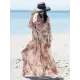 Long Sleeves Floral Printed Chiffon Cardigan Cover-Up Swimwear