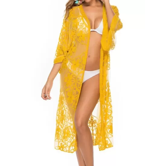 Ragged Embellished See-Through Vacation Cover-Ups