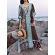 Ethnic Printed Flared Sleeves Cover-Ups Tops