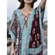 Ethnic Printed Flared Sleeves Cover-Ups Tops