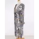 Floral-Print Split-Joint Belted Long Sleeve Tunicshang Cover-Ups