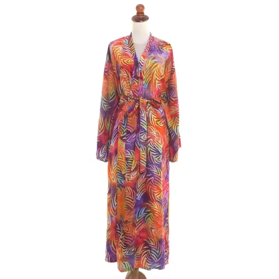 Bohemia Printed Belted Long Sleeves Cover-Up