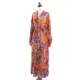 Bohemia Printed Belted Long Sleeves Cover-Up