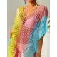 Vacation Loose Patchwork V-Neck Cover-Ups Swimwear