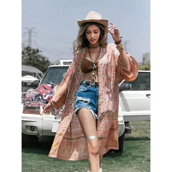 Vacation Loose Floral Printed Cover-Ups