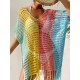 Colorful V-Neck Tassles Mini Cover-Ups Dress