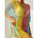 Colorful V-Neck Tassles Mini Cover-Ups Dress