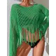 Hollow Tassels Long Sleeves Cover-Ups Swimsuit