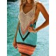 V-Neck Hollow Mini Cover-Ups Swimsuit