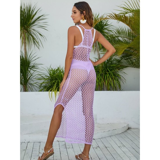 Sheath Round Neck Cover-Ups Dress Swimsuit