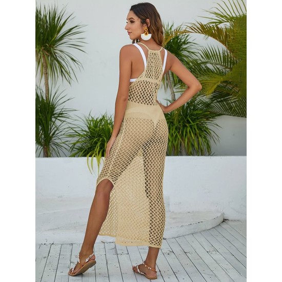 Sheath Round Neck Cover-Ups Dress Swimsuit