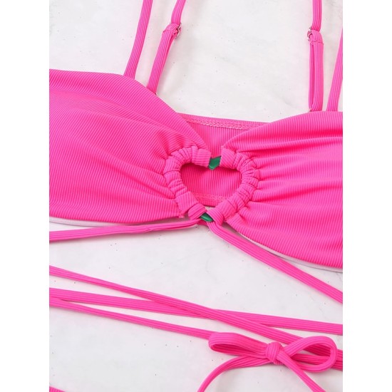 Spaghetti Neck Three Pieces Bikini Set