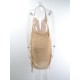 Loose Backless Bandage Elasticity Ruffled Solid Color Halter-Neck Cover-Ups Swimwear